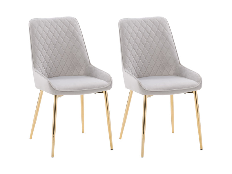 Luxury Velvet Dining Chairs, Gold Flared Legs
