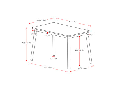 Modern dining table set for 6 with sleek black metal legs and a natural wood finish tabletop, paired with six matching chairs featuring cushioned seats in neutral fabric for a contemporary dining experience.