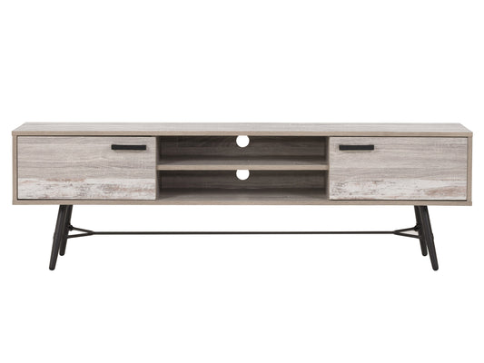 distressed light grey white duotone Mid Century Modern TV Stand for TVs up to 85" Aurora Collection product image by CorLiving#color_distressed-light-grey-white-duotone