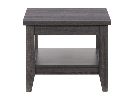 Modern square side table with sleek black metal frame and light wood top, featuring a minimalist design and sturdy construction, perfect for contemporary living rooms or offices.