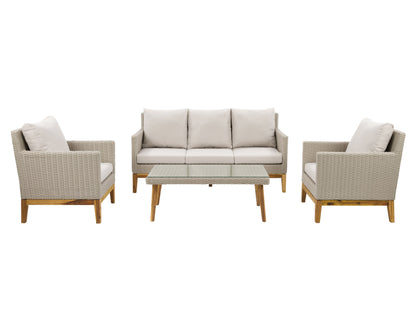 Wicker Conversation Set, 4pc Madrid Collection product image by CorLiving