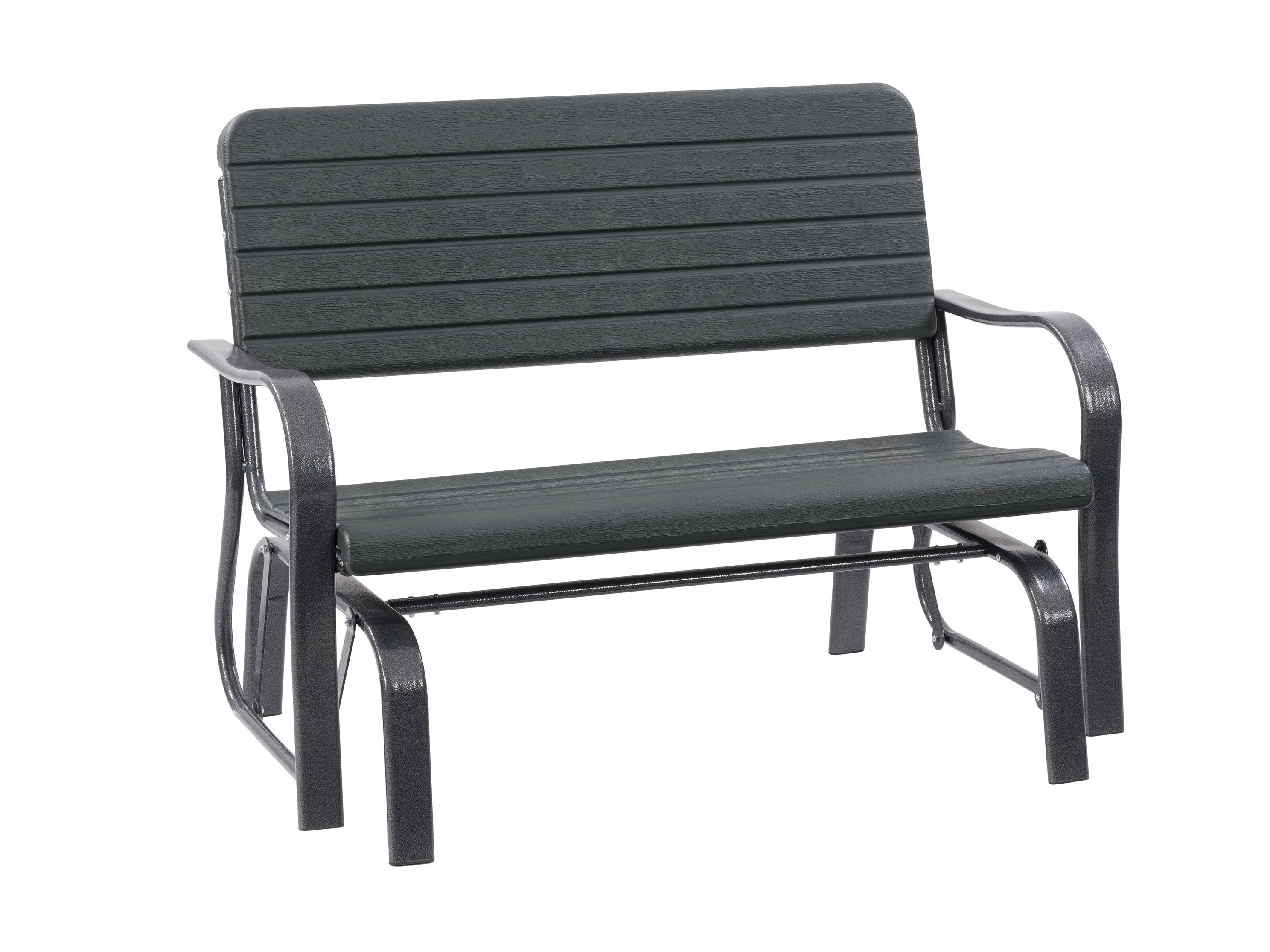 Lake Front Dark Green Outdoor Glider Bench