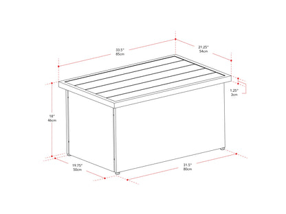 Brown outdoor wicker coffee table with glass top, rectangular shape, sturdy rattan material, weather-resistant, ideal for patio or garden settings.