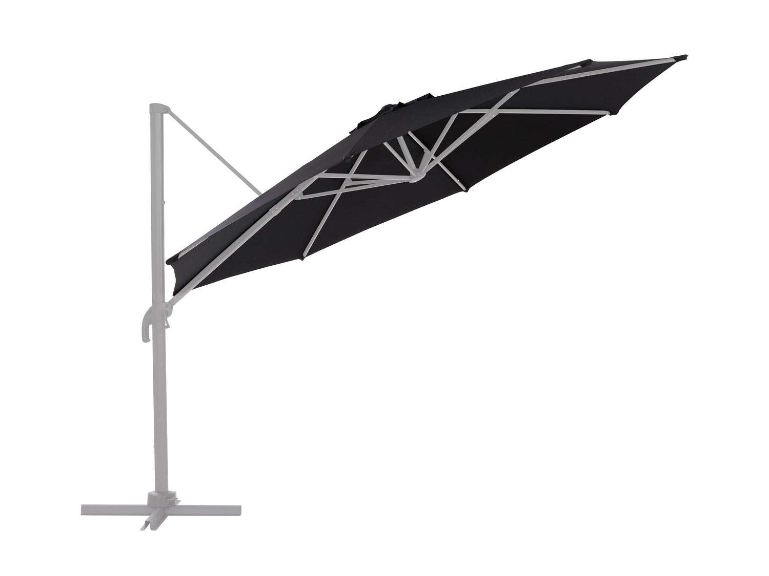 11.5ft deluxe offset patio umbrella canopy replacement in beige, featuring durable polyester fabric, UV protection, and ventilation design for optimal outdoor shade and comfort.