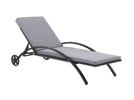 black and ash grey Outdoor Wicker Lounge Chair Parksville Collection product image by CorLiving#color_black-and-ash-grey