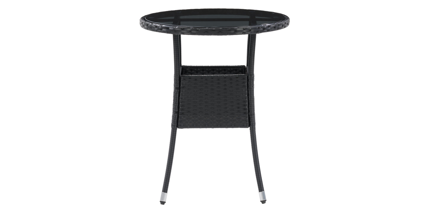 black weave Bistro Table Parksville Collection product image by CorLiving#color_textured-black-weave