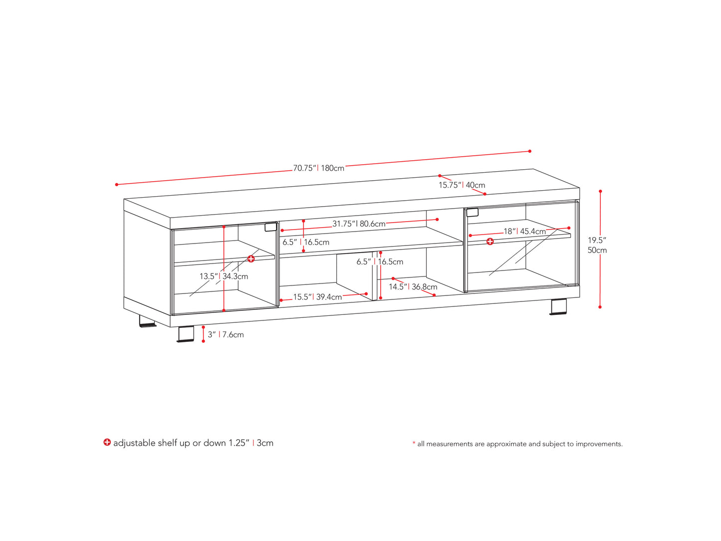 Extra long black wood TV stand with sleek modern design, open shelving, and sturdy construction, suitable for TVs up to 85 inches.