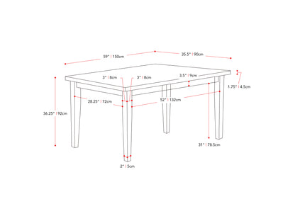 7 piece counter height dining set with dark wood table, sleek black metal legs, and matching cushioned stools featuring beige upholstery, perfect for modern dining rooms or kitchens.